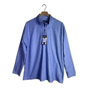 Eddie Bauer Polar Fleece Quarter Zip Embossed Geo Pale Iris NWT Sz XXL